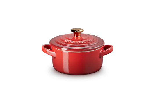 Stoneware Petite Casserole with Gold Heart Knob