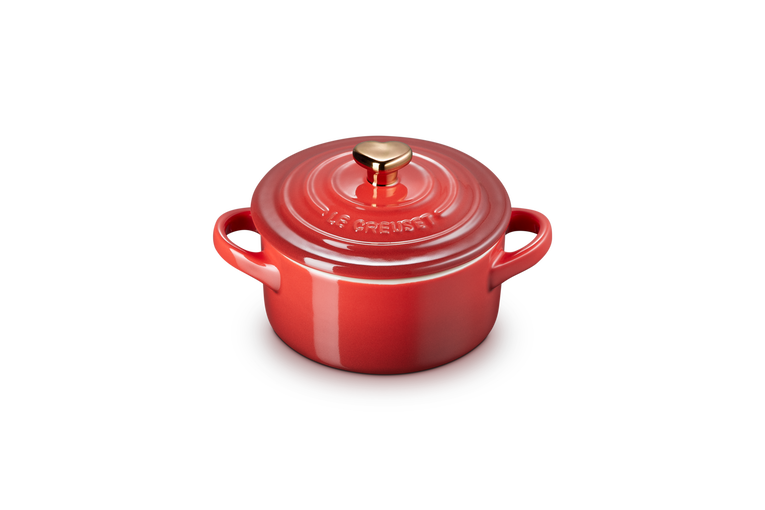Stoneware Petite Casserole with Gold Heart Knob