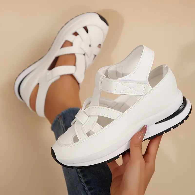 Damen-Sandalen – Weich, verstellbar, Klettverschluss, bequeme Passform für breite und schmale Füße